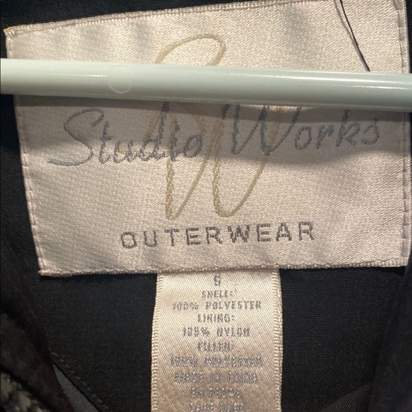 Studio Works Black Utility Rain Jacket | Size Small | Zip & Toggle | Chic & Func - Picture 2 of 11